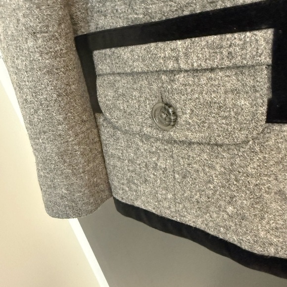 Juicy Couture L vintage military vibes Heather Gray Blazer with Black Trim EVC - Picture 9 of 13